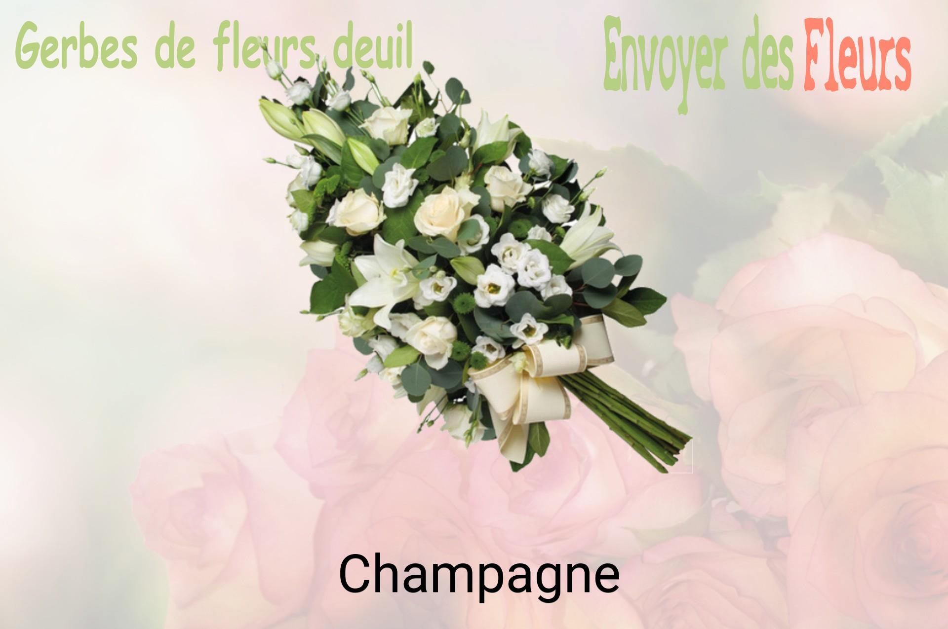 Gerbe de fleurs de deuil livrée à Champagne